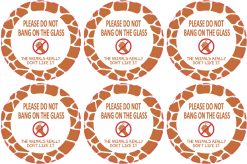 StickerTalk Do Not Bang on Glass Sticker, 2 inches by 2 inches