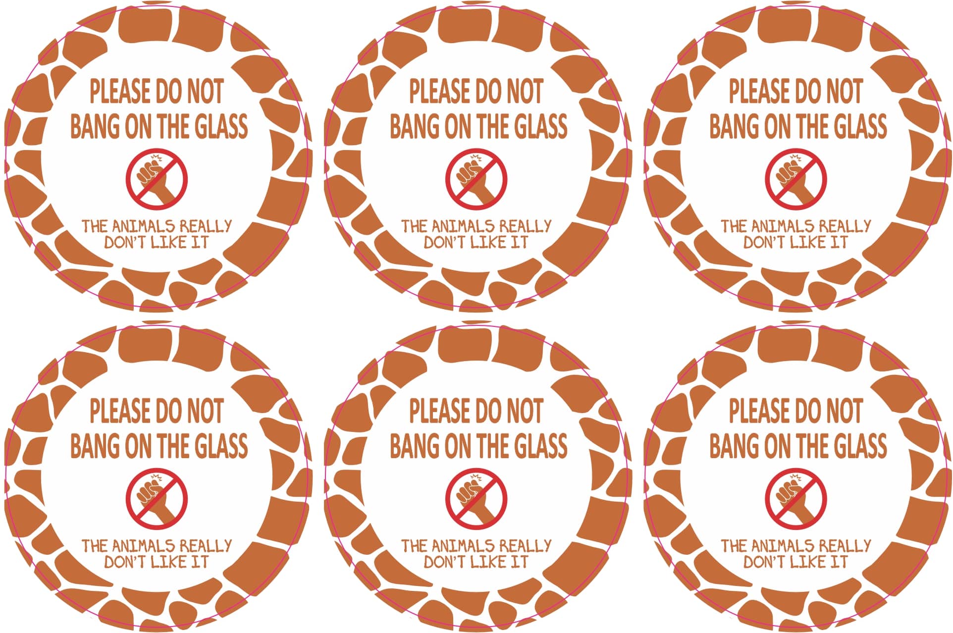 StickerTalk Do Not Bang on Glass Sticker, 2 inches by 2 inches