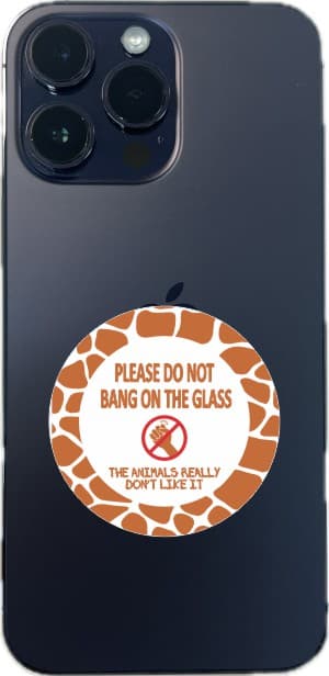 StickerTalk Do Not Bang on Glass Sticker, 2 inches by 2 inches