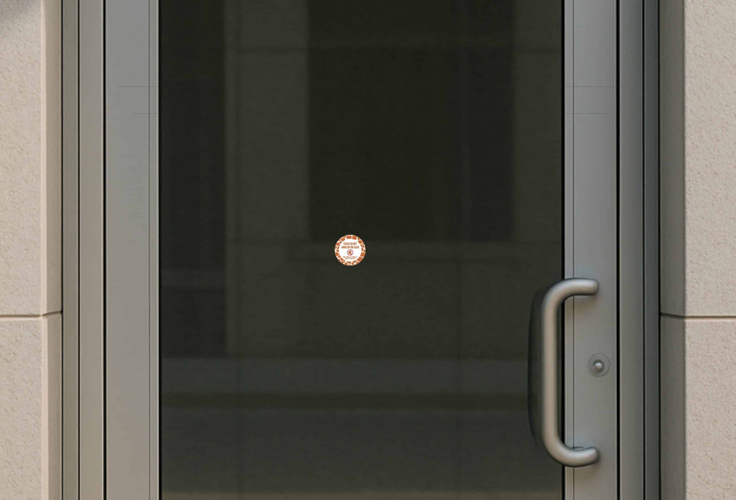 StickerTalk Do Not Bang on Glass Sticker, 2 inches by 2 inches