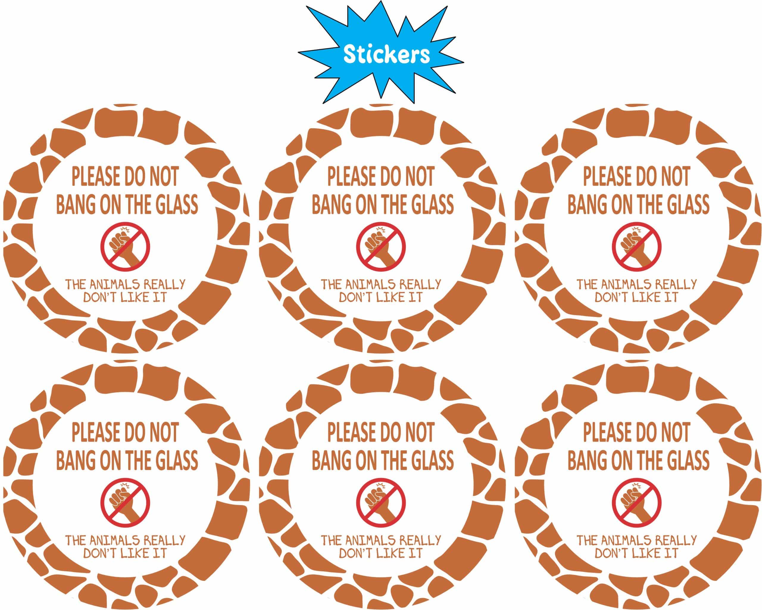 StickerTalk Do Not Bang on Glass Sticker, 2 inches by 2 inches