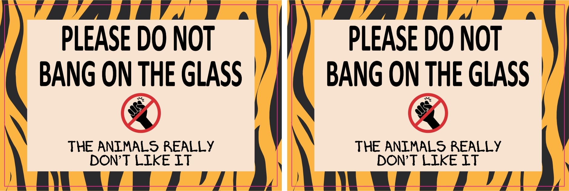 StickerTalk Do Not Bang on the Glass Sticker, 3 Inches by 2 Inches