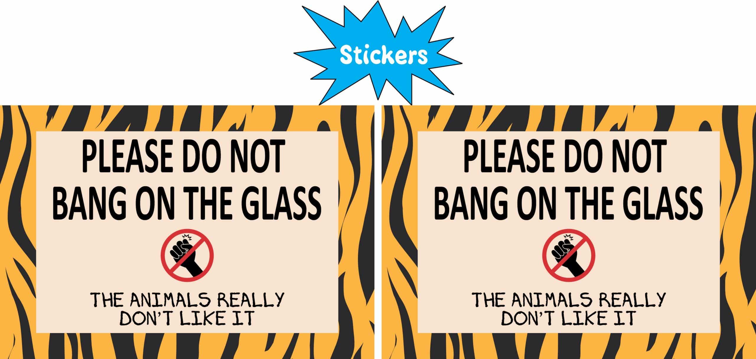 StickerTalk Do Not Bang on the Glass Sticker, 3 Inches by 2 Inches