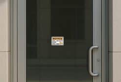 StickerTalk Well Behaved Dogs Welcome Notice Sticker, 5 inches by 3.5 inches