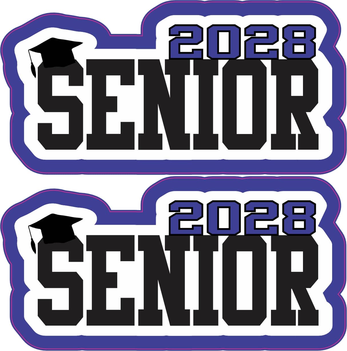 StickerTalk 2028 Senior Sticker, 4 inches by 2 inches