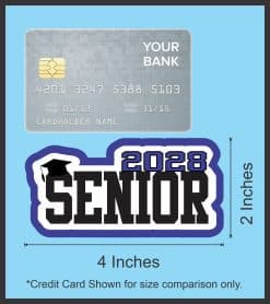 StickerTalk 2028 Senior Sticker, 4 inches by 2 inches