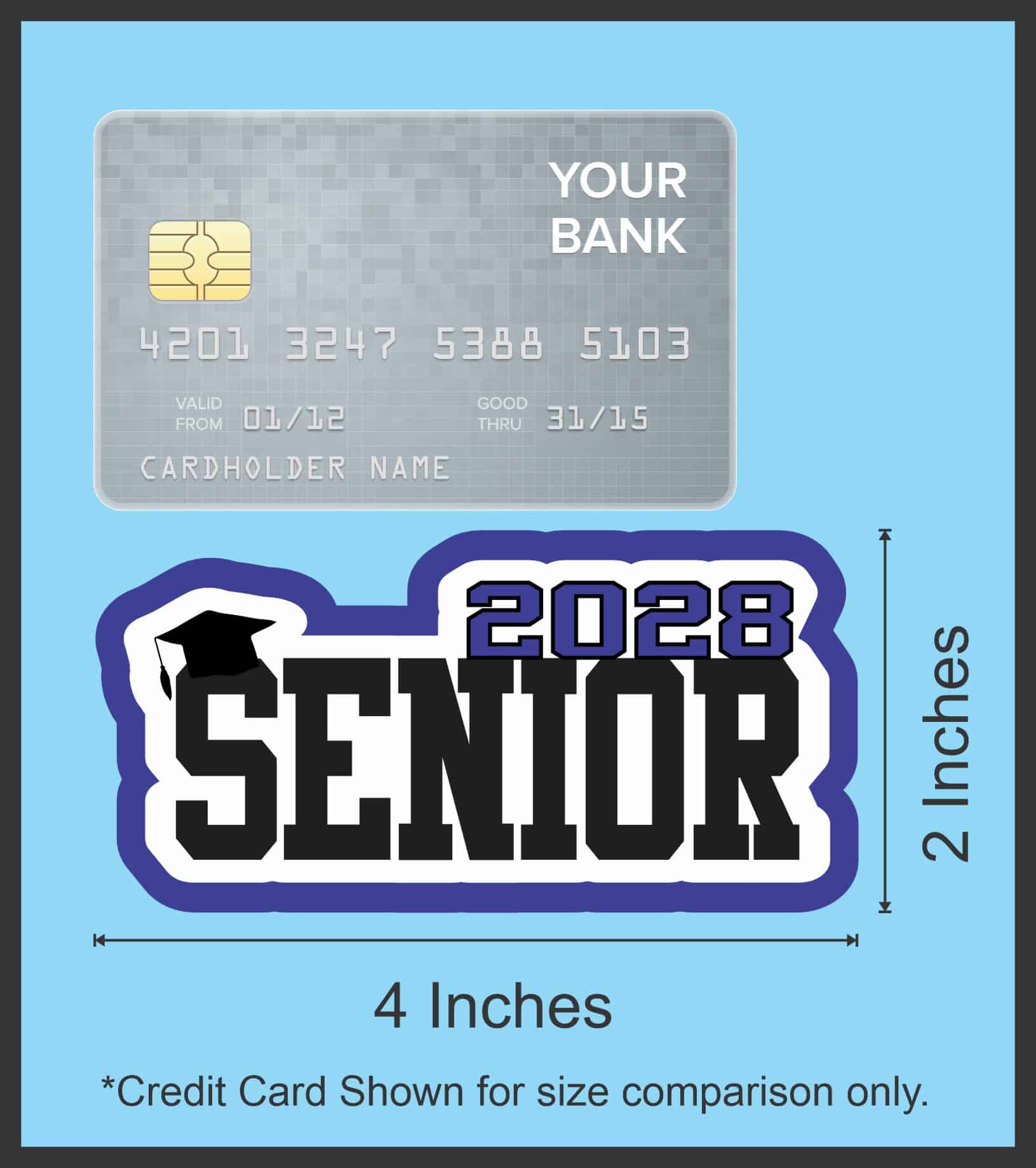 StickerTalk 2028 Senior Sticker, 4 inches by 2 inches