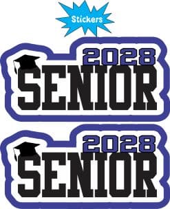 StickerTalk 2028 Senior Sticker, 4 inches by 2 inches