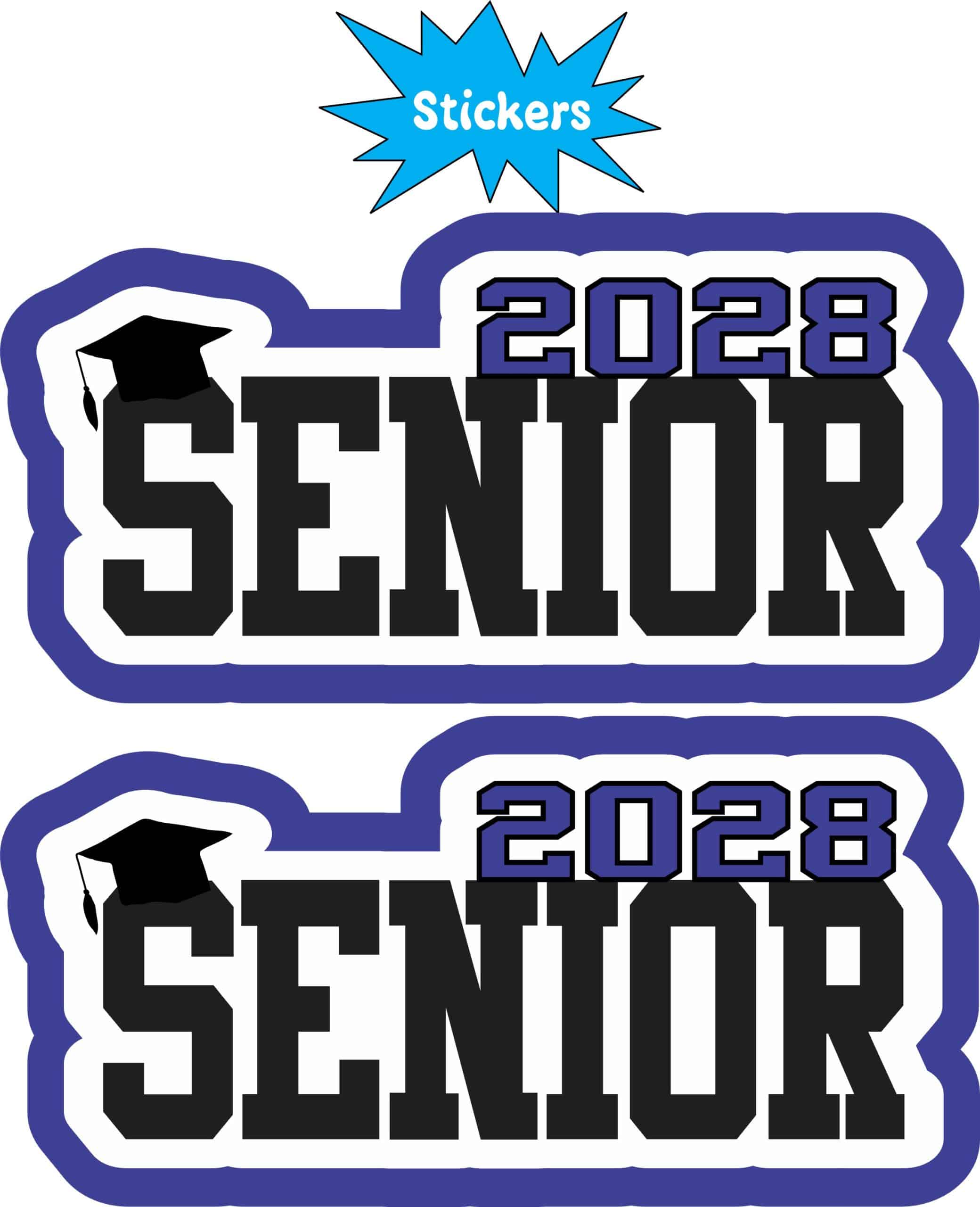 StickerTalk 2028 Senior Sticker, 4 inches by 2 inches