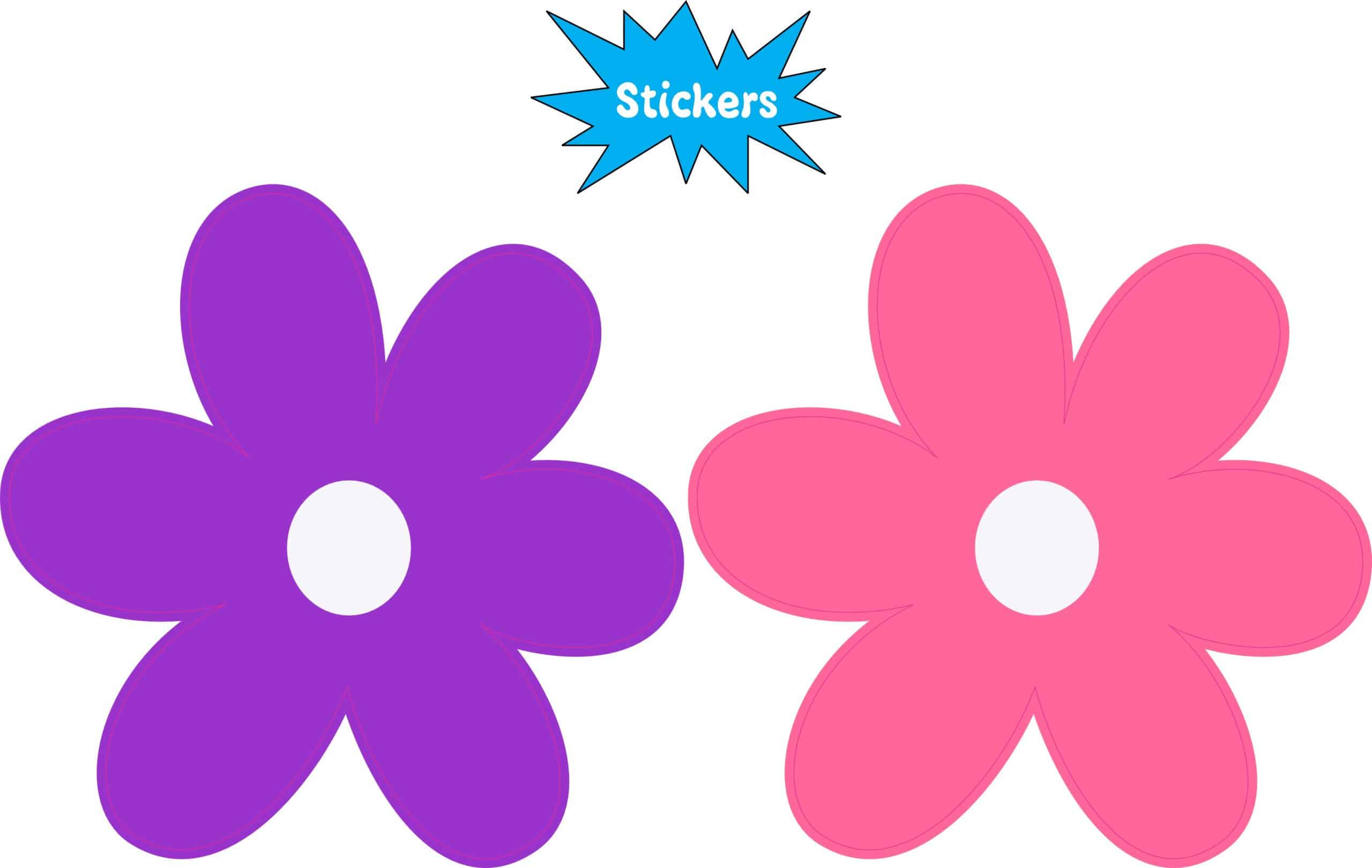 StickerTalk Retro Daisy Flowers Stickers, 3 inches by 3 inches