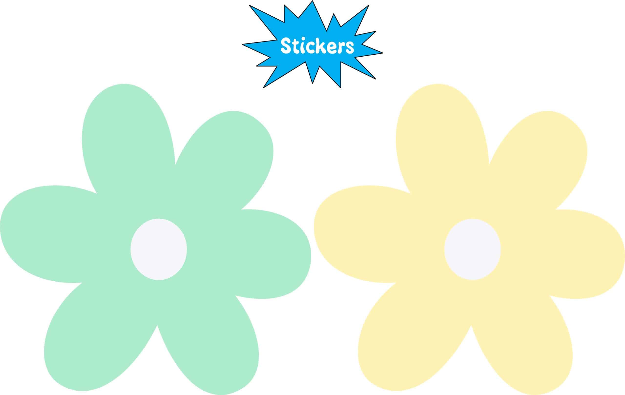 StickerTalk Daisy Flowers Stickers, 3 inches by 3 inches