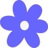 StickerTalk Blue Flower Sticker, 5 inches by 5 inches