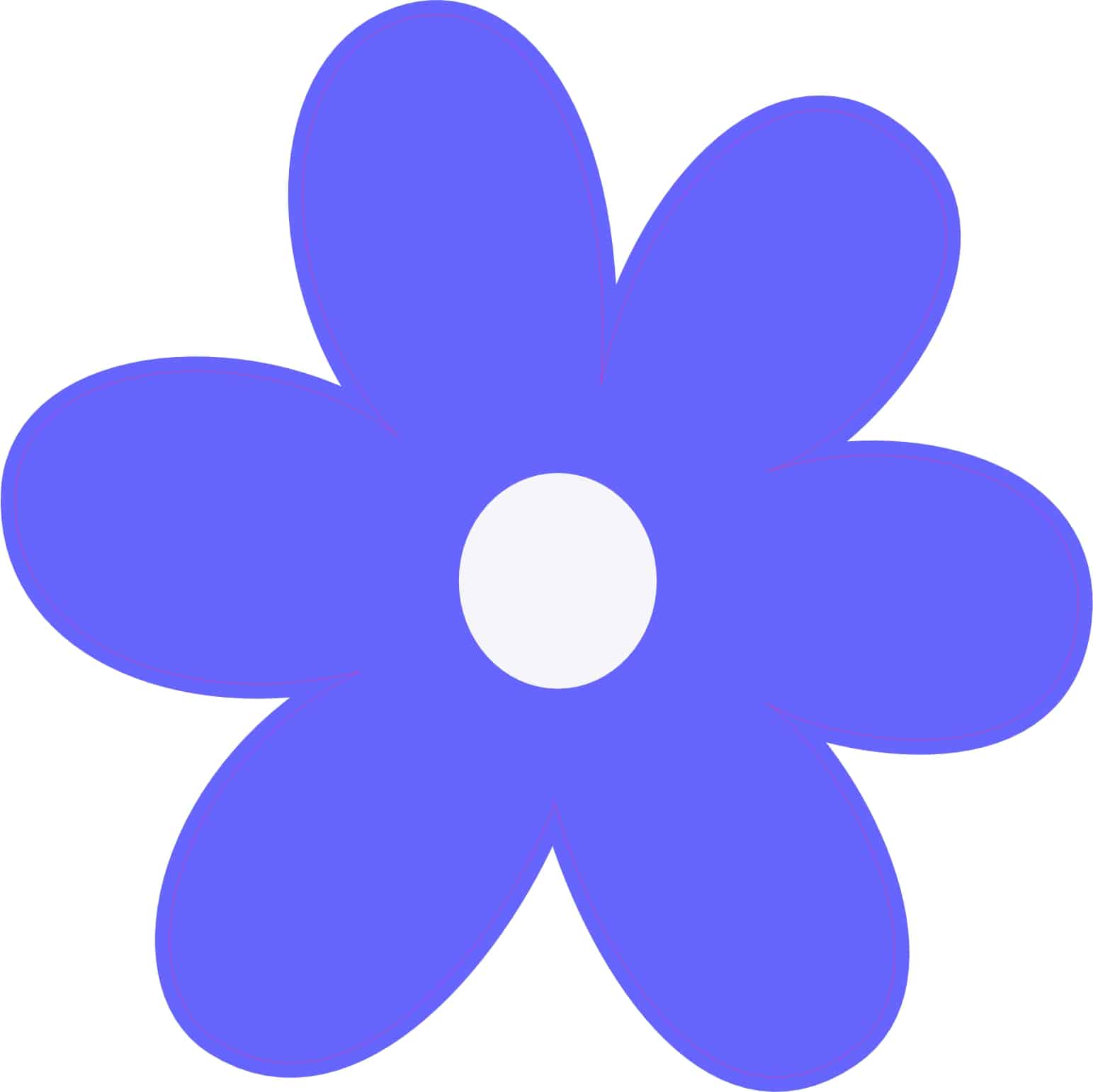 StickerTalk Blue Flower Sticker, 5 inches by 5 inches