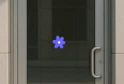 StickerTalk Blue Flower Sticker, 5 inches by 5 inches