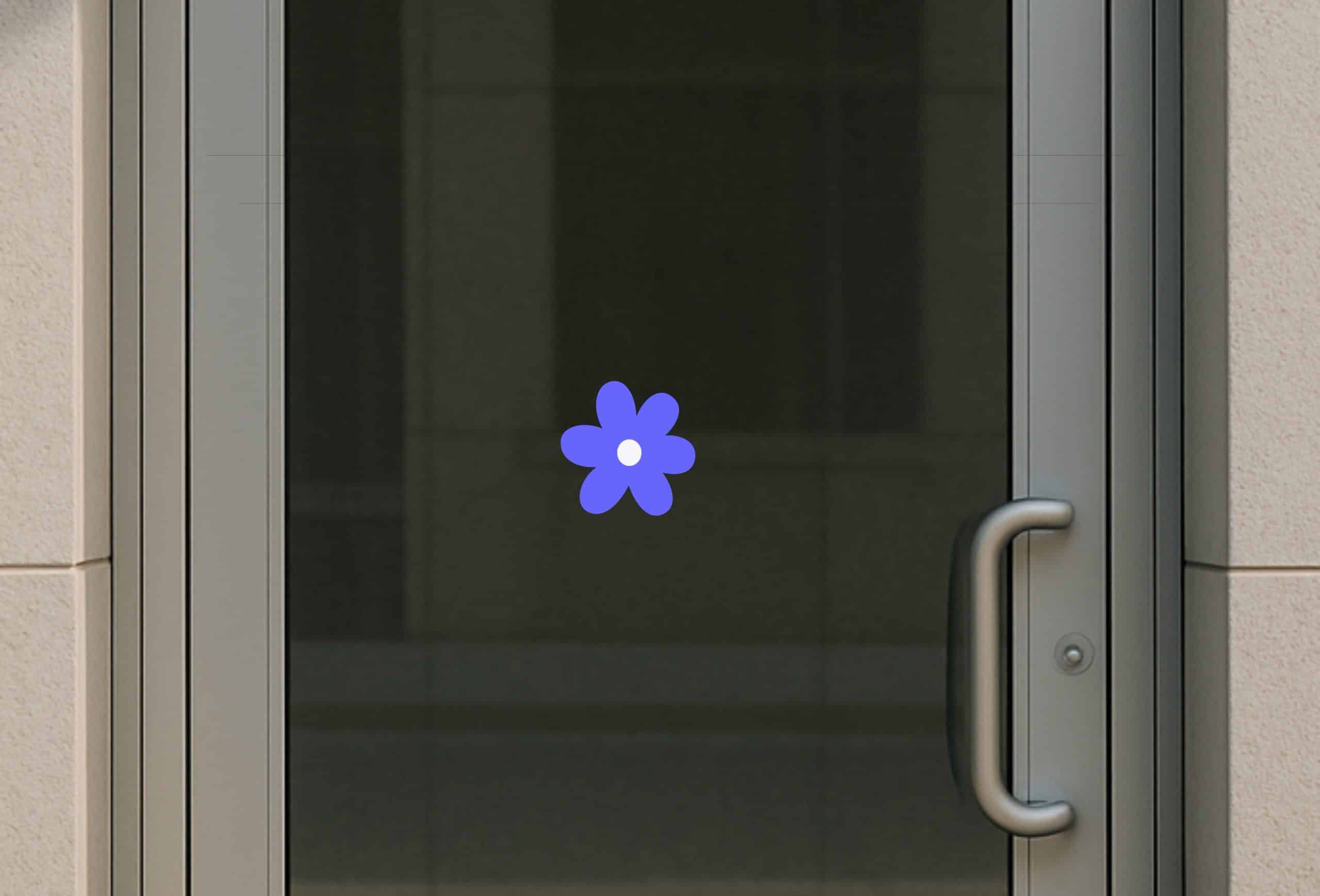 StickerTalk Blue Flower Sticker, 5 inches by 5 inches