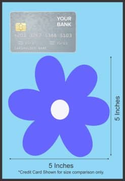 StickerTalk Blue Flower Sticker, 5 inches by 5 inches