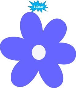StickerTalk Blue Flower Sticker, 5 inches by 5 inches