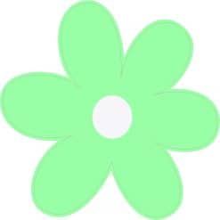 StickerTalk Green Flower Sticker, 5 inches by 5 inches