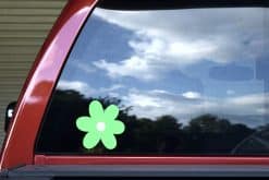 StickerTalk Green Flower Sticker, 5 inches by 5 inches