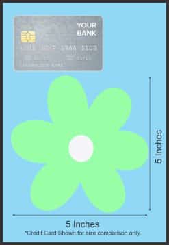 StickerTalk Green Flower Sticker, 5 inches by 5 inches