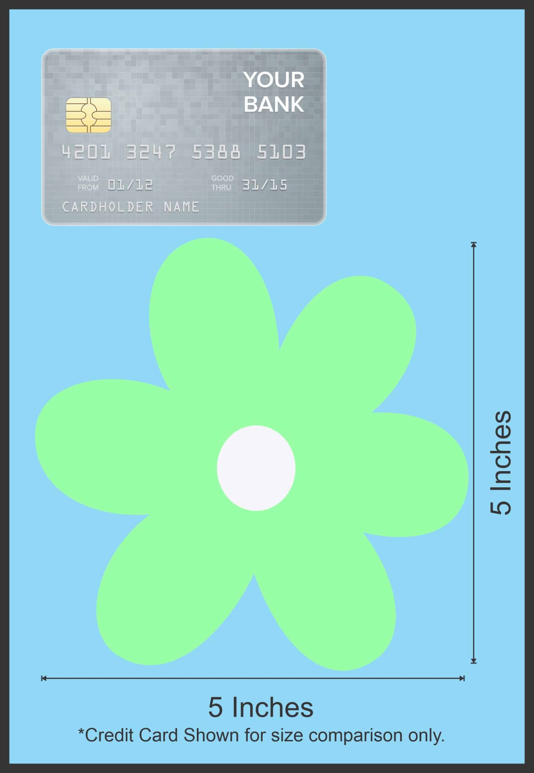 StickerTalk Green Flower Sticker, 5 inches by 5 inches