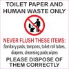StickerTalk Toilet Paper Human Waste Only Sign, 5 inches by 5 inches