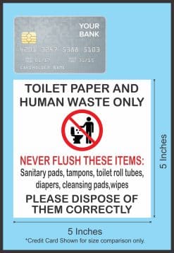 StickerTalk Toilet Paper Human Waste Only Sticker, 5 inches by 5 inches