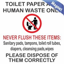 StickerTalk Toilet Paper Human Waste Only Sign, 5 inches by 5 inches
