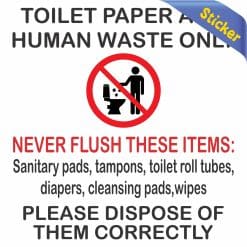 StickerTalk Toilet Paper Human Waste Only Sticker, 5 inches by 5 inches