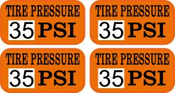 StickerTalk Tire Pressure 35 PSI Sticker, 2 inches by 1 inches