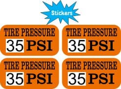 StickerTalk Tire Pressure 35 PSI Sticker, 2 inches by 1 inches
