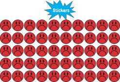 StickerTalk Sad Face Stickers, 0.5 inches by 0.5 inches