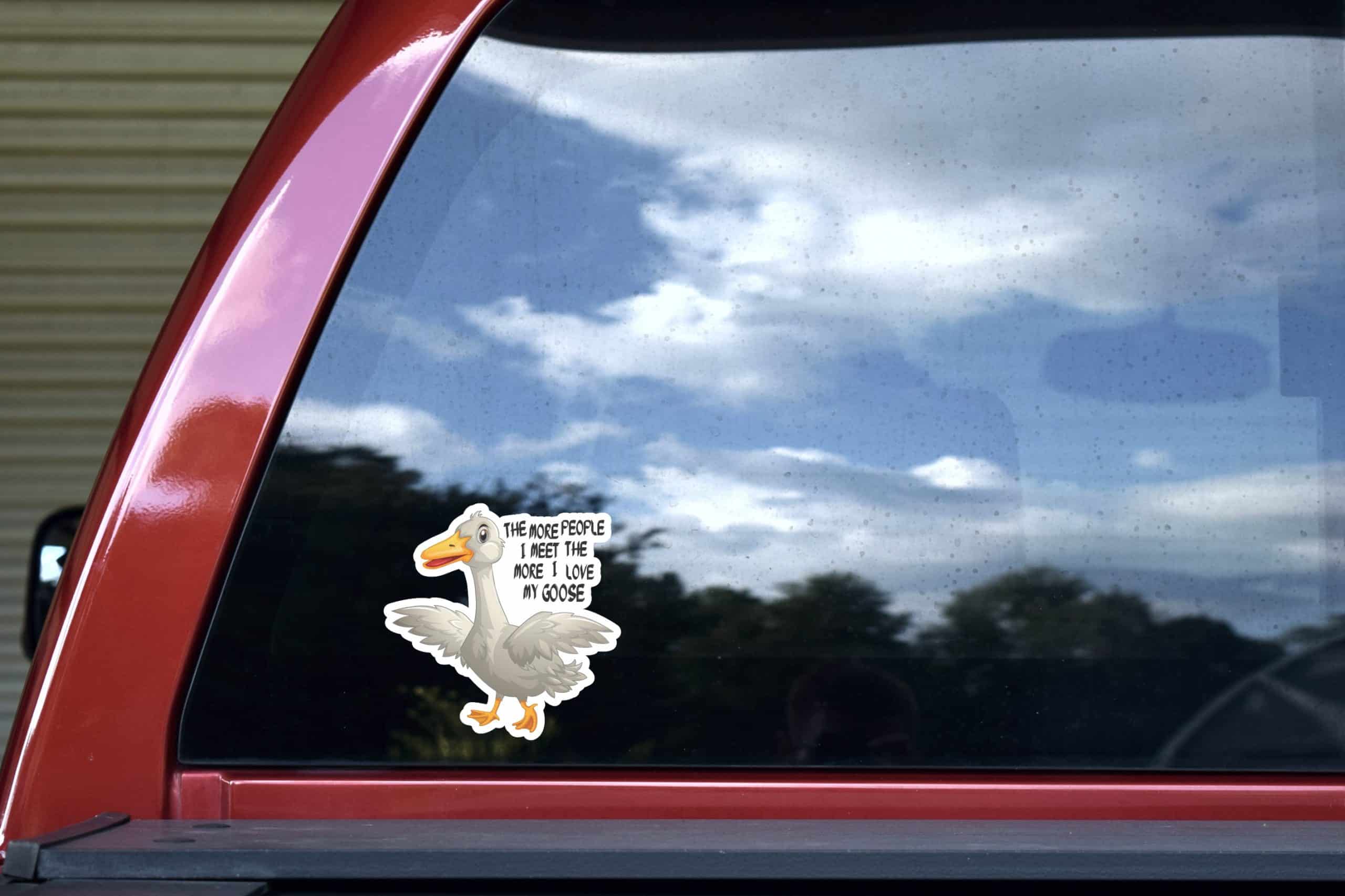 StickerTalk More I Love My Goose Sticker, 5 inches by 5 inches