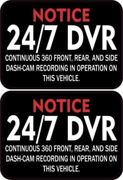 StickerTalk 24/7 DVR Dash-Cam Notice Sticker, 3.5 inches by 2.5 inches
