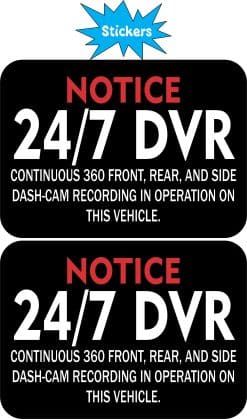 StickerTalk 24/7 DVR Dash-Cam Notice Sticker, 3.5 inches by 2.5 inches